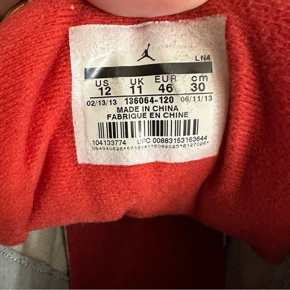 Nike Air Jordan 2013 Retro Fire Red 3 Men’s Size 12 Lace Up Sneakers - Picture 13 of 13